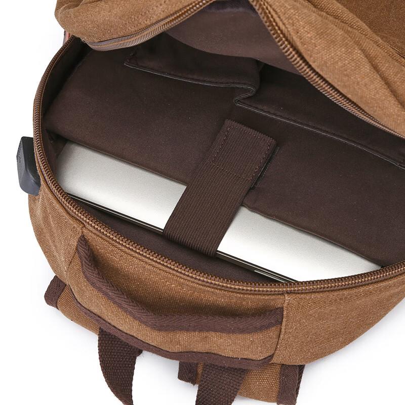 USB Charging Canvas Laptop Backpack