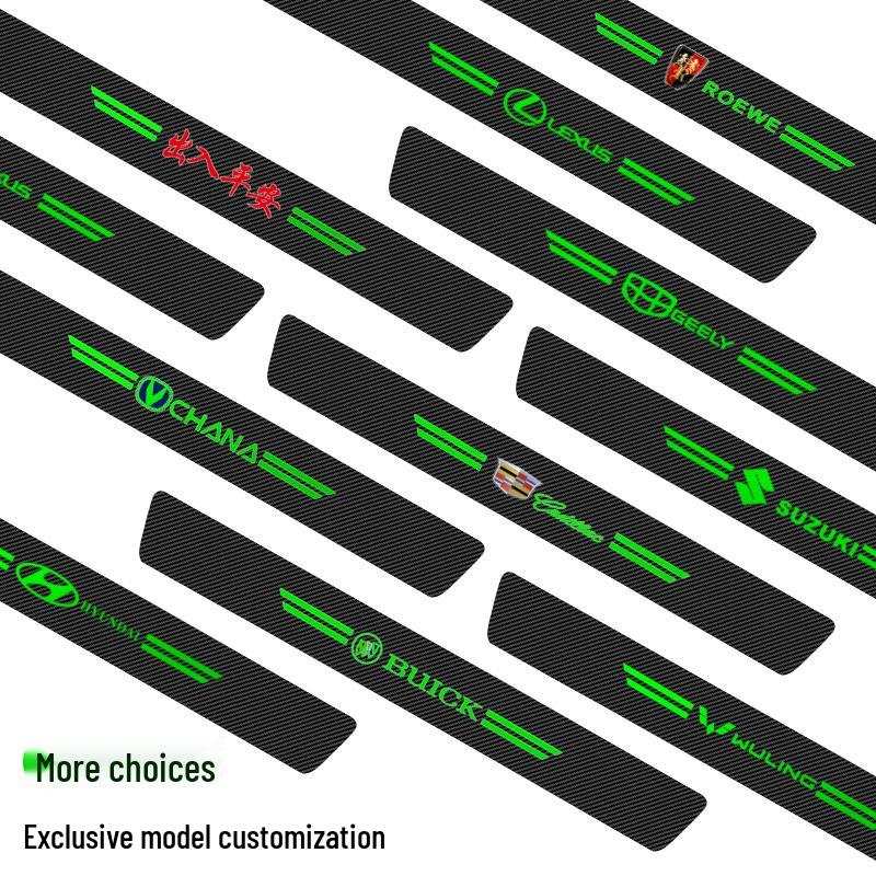 Compatible Door Sill Trim and Protective Anti-Stepping Stickers for Haval H6, M6, H9, Big Dog, First Love, and F7 - Glow-in-the-Dark Option Available.