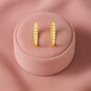 Classic Pave Huggie Hoop Earrings - 925 Sterling Silver Gold Plated