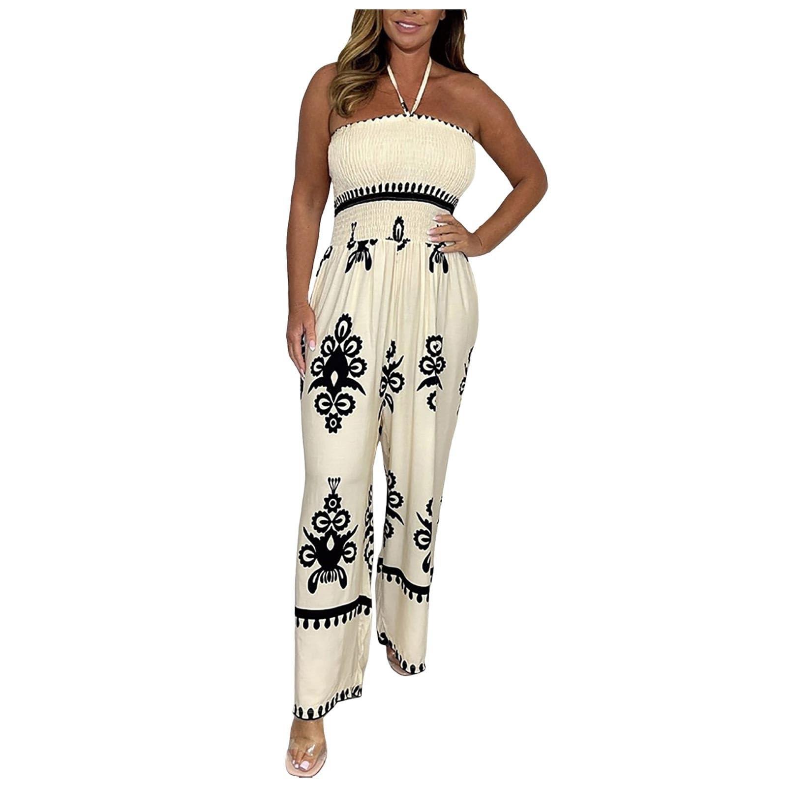 

Женский повседневный свободный комбинезон с принтом, подтяжками и широкими штанинами, комбинезон с широкими штанинами XL хаки