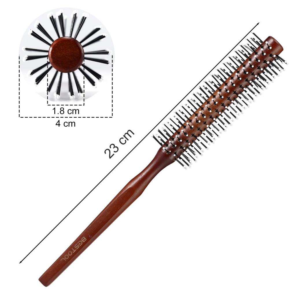 BESTOOL Roll Wooden Hair Premium for Men and Blow and Heat Shiny Beautiful Hair Care Brush, Comb, Care, Comb, Women, Dry, Curl, More, Resistant,