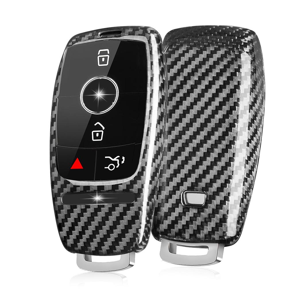 T-carbon Real Glass Carbon Fiber Key Fob Cover for Mercedes Benz Key Fob Protector