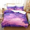 Cloud Sky Duvet Cover Set King/Queen Size,pink Blue-green Beautiful Natural Scenery Soft Bedding Set for Kids Teens Adults Girls
