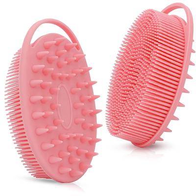 2-in-1 Shower Shampoo Brush, Shower Silicone Body Scrub, Exfoliating Body Brush, High-quality Silicone Loofah, Scalp Massag
