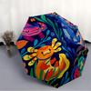 1pc Axolotls Marine Giant Salamander Automatic Open/Close Umbrella - Compact Travel Umbrella, 8-Rib Heavy-Duty Construction, Ideal Gift, Out