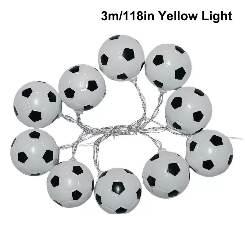 Football String Lights - Soccer Ball Fairy Lightts, Outdoor Waterproof Lamp String | Energy Efficient Soccer Ball Themed Lights