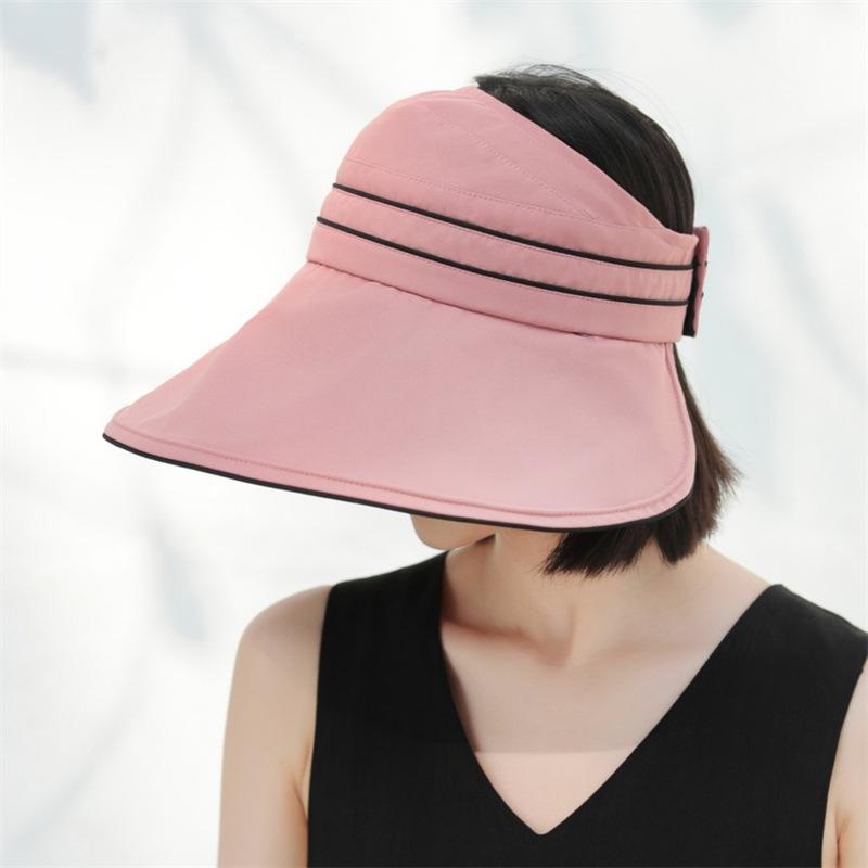 Sunscreen Hat Women's Summer Vinyl Big Brim Empty Top Hat Simple Casual Women's UV Protection Sun Hat Cover Face