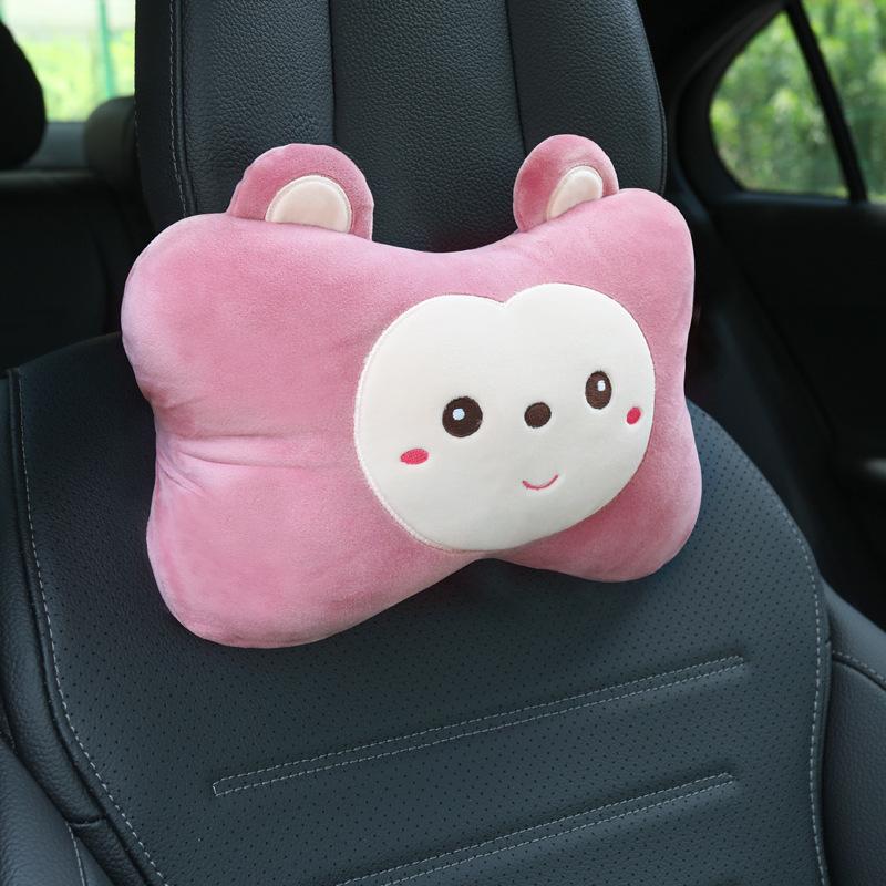Cute Car Lumbar Support Cushion - Ergonomic Pillow for Driver Seat and Headrest