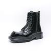 Herren Retro Punk Stiefel mit dicker Sohle und Plateau Coole Elevator Boots Schwarz Braun Motorradstiefel Hohe Stiefel