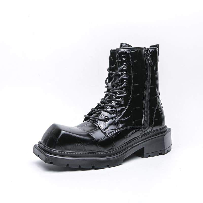 Fashion Thick soled men's high boots Retro British style Leisure outdoor street walking Daily office or business Autumn and winter Shoes
