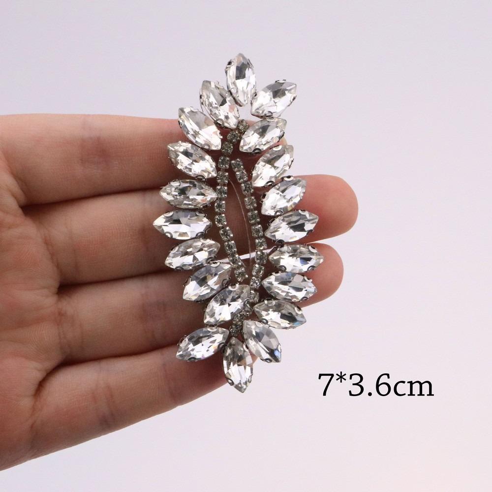 Elegant Glue Back Diamond Beaded Patches Crystal Beaded Diamond Decoration Beading Applique Rhinestone Patches