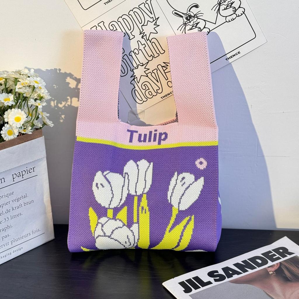 Geantă Tricotată cu Tematică Festivalul Bărcii Dragonului Geantă Cadou pentru Întâlnirea Companiei Geantă de Mână Cadou de Nuntă Geantă Zongzi Geantă Fericită pentru Bomboane