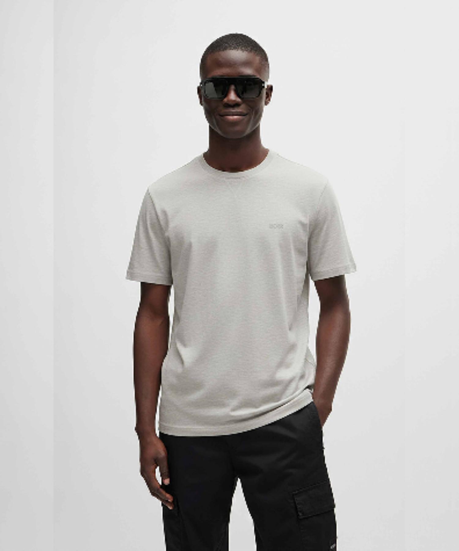 Boss Round Short Sleeve T-Shirt Regular Fit 50511158_271 Light Gray/L