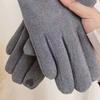 Winter Rabbit Fur Mouth Full Finger Touch Screen Mittens Plus Velvet Warm Gloves For Women
