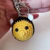 Fat Head Little Bee Pendant, Creative Handmade Hook Weaving, Cartoon Keychain, Bag Accessories, Car Pendant, Christmas Gift, Stocking Stuffers