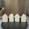 Tealight Holder Mould Flexible Silicone Mold for 4 Grid House Shaped Atmosphere Light Gypsum Home Decoration Mold