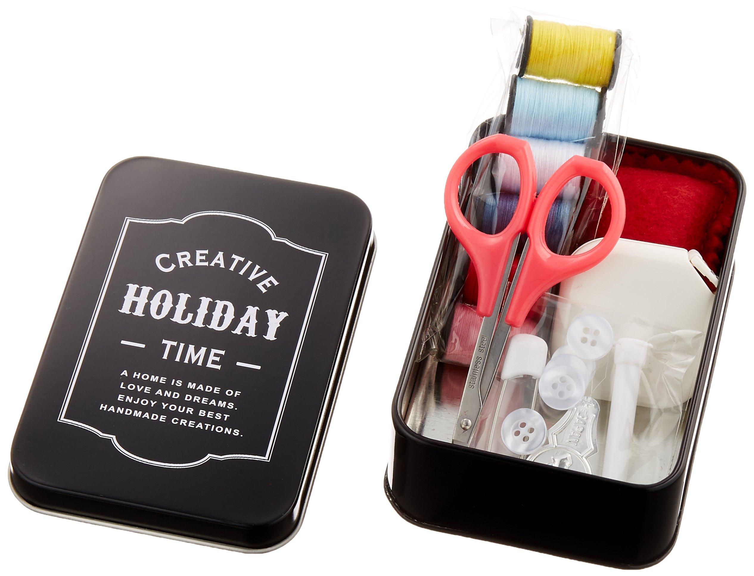 

Misasa Sewing Set Sewing Set Black Mini Tin Can 8209