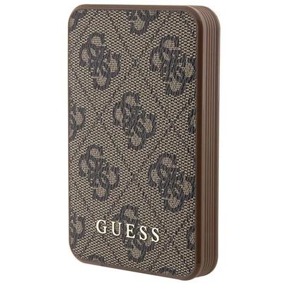 Guess Powerbank 15W Gupb5Lp4Gegw5000Mah Brown 4G Leather Metal Logo