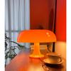 Orange Mushroom Lamp, Mid Century Modern Table Lamp for Bedroom, Minimalist Mushroom Decor Bedside Small Lamps, 2700K(Bulb Included, Plug Powered)