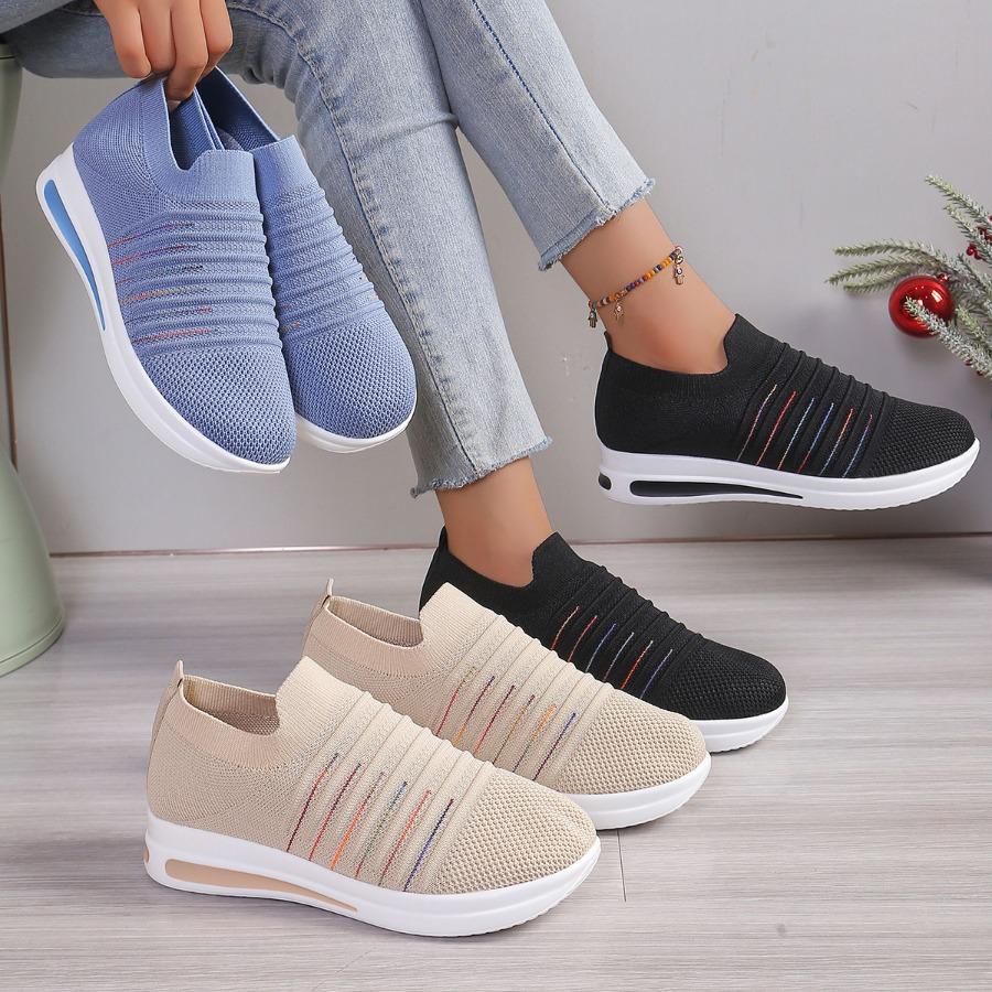 2025 Fall New Arrival Women's Chunky Sole Platform Sneakers - Sporty Knit Casual Shoes