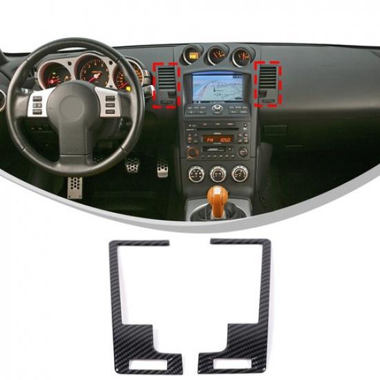 Carbon Fiber ABS Dashboard Side Air Vent Trim For Nissan 350Z Z33 2003-2006