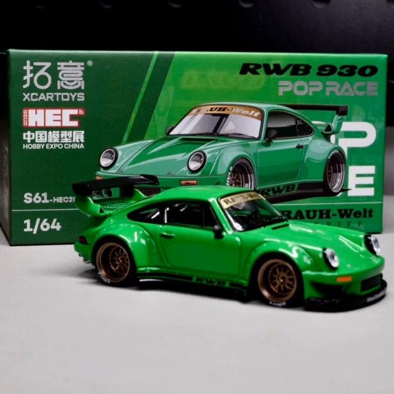 POPRACE 1/64 RWB 930 HEC 2026 Exhibition Limited New Spot Goods Collection Edition Alloy Die Casting Toy Car Festival Gift