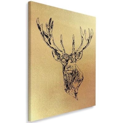 Canvas Print, Stag Head with Horns