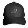 Illustration Of White Stars On A Black Background With Dandelions A Baseball Caps Hat