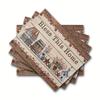 4/6/8Pcs Retro Countryside Stars Placemats Blessing Home Design for Dining Tables and Kitchens Decor 30*45CM Linen Tableware Pad