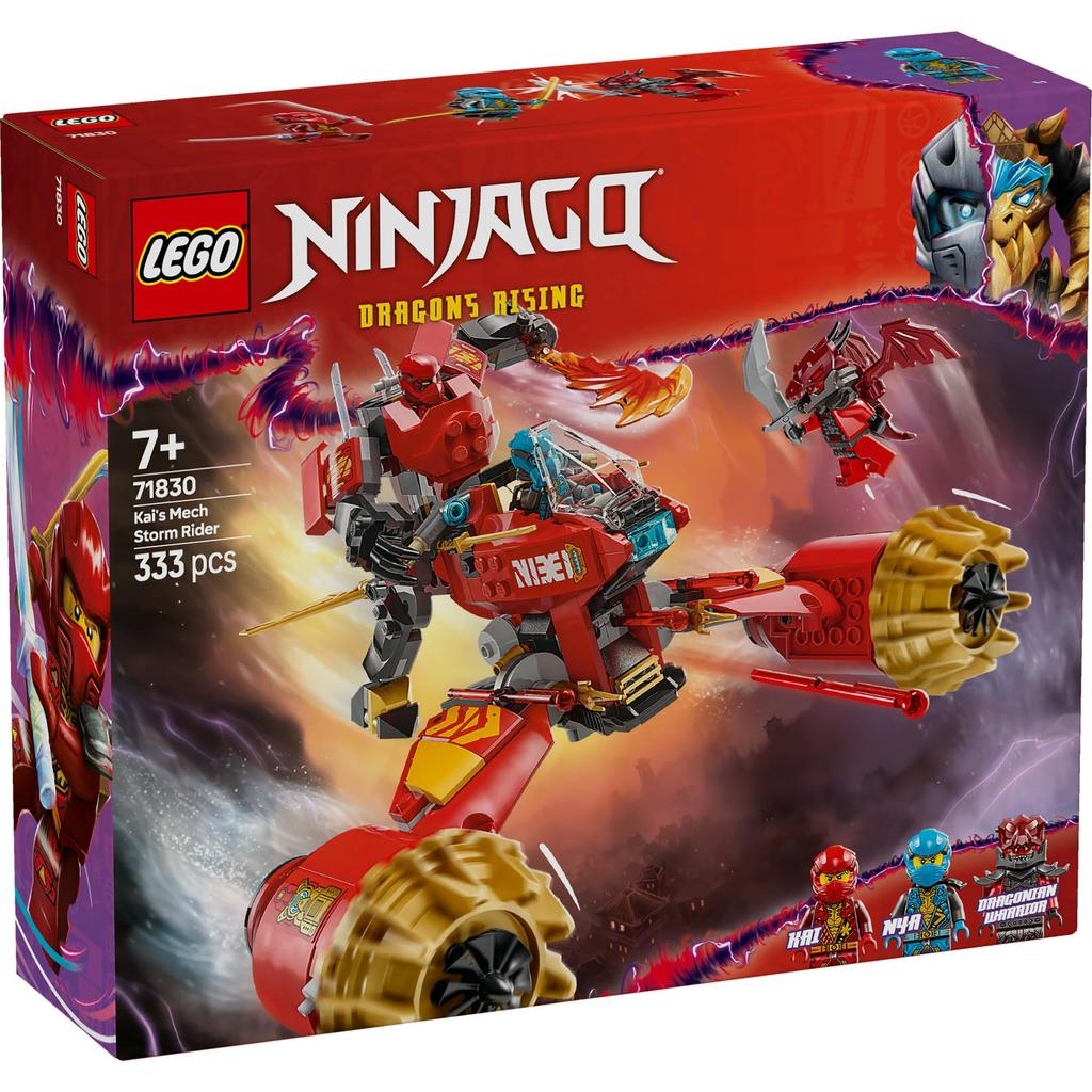 LEGO Ninjago Kai's Mecha Storm Rider Toy Birthday Present Blocks Boys Girls Children Ages 7, 8, 9, Elementary School Students Battle Robot 71830