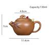 Yixing Handmade Purple Clay Teapot Tradition Beauty Kettle Hand-carved Bamboo Leaf Tea Pot Chinese Raw Ore Zisha Tea Set 130ml