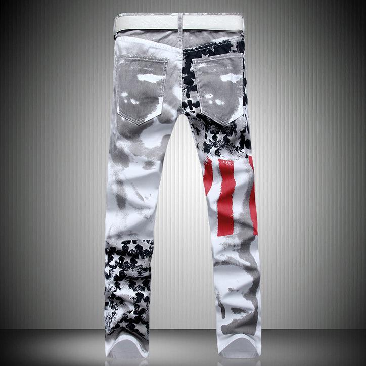 Bandera americana estampado jeans hombre delgado delgado casual de talla  grande pantalones largos comprar a buen precio — entrega gratuita, reseñas  reales con fotos — Joom