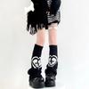 Gothic Cross Knitted Socks Star Pattern Leg Cover Socks Long Socks Boot Cuffs  Kawaii Style