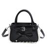 Lace edge portable small square bag women's new trendy fashion simple versatile shoulder bag commuter messenger bag