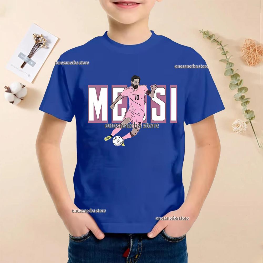 Summer Football Star Idol Cotton Messi Print Children TShirt Kid Teen Clothing Casual Fashion Sports Brand Boy Girl Tee Top