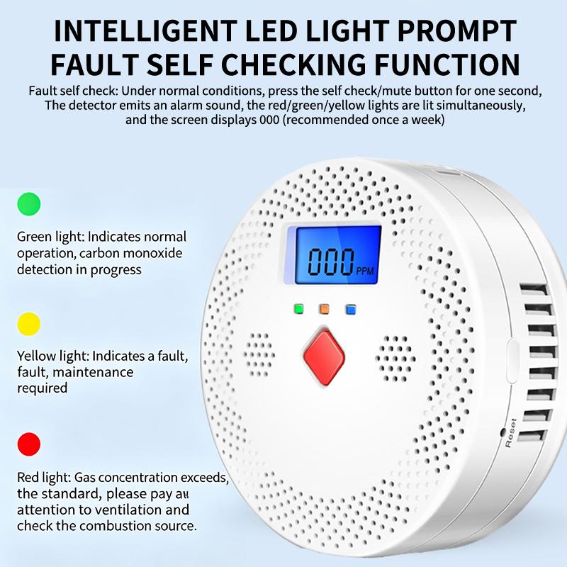 Wifi Smart Carbon Monoxide Detector Alarm 85Db Sound Warning Lcd Digital Display Home Indoor Real-Time Co Monitor Poisoning