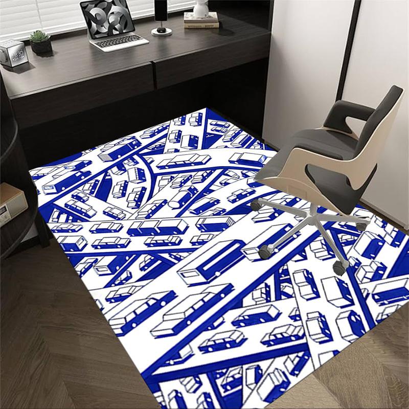 

1PC Traffic Jam Anti-slip carpet, suitable for Office, bedroomand playrooms. It can also be used as a sofa footrest cover-W58 60cm by 90cm