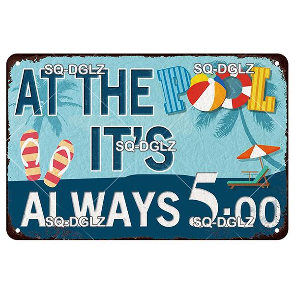 [SQ-DGLZ] Welcome Swim Pool Rules Metal Sign Vintage Plaque Tin Sign Plate Wall Decor For Bar Club Man Cave Art Painting Poster