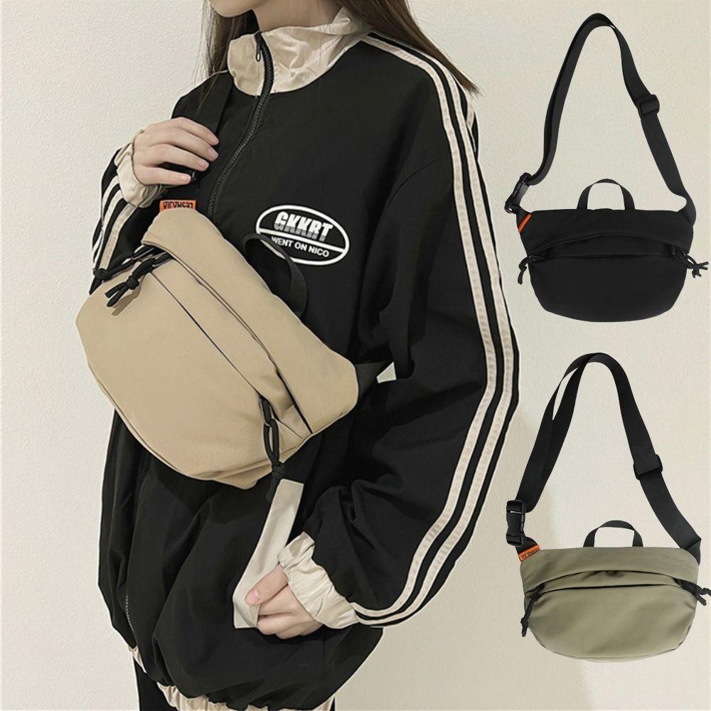 

Leisure Men s Chest Bag Large Capacity Crossbody Bag Portable Sports Shoulder Bag Daily Wear чёрный