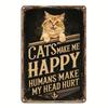 Vintage Cat Wall Sign Retro Metal Tin Plaque Funny Bar Pub Man Cave Art 8x12