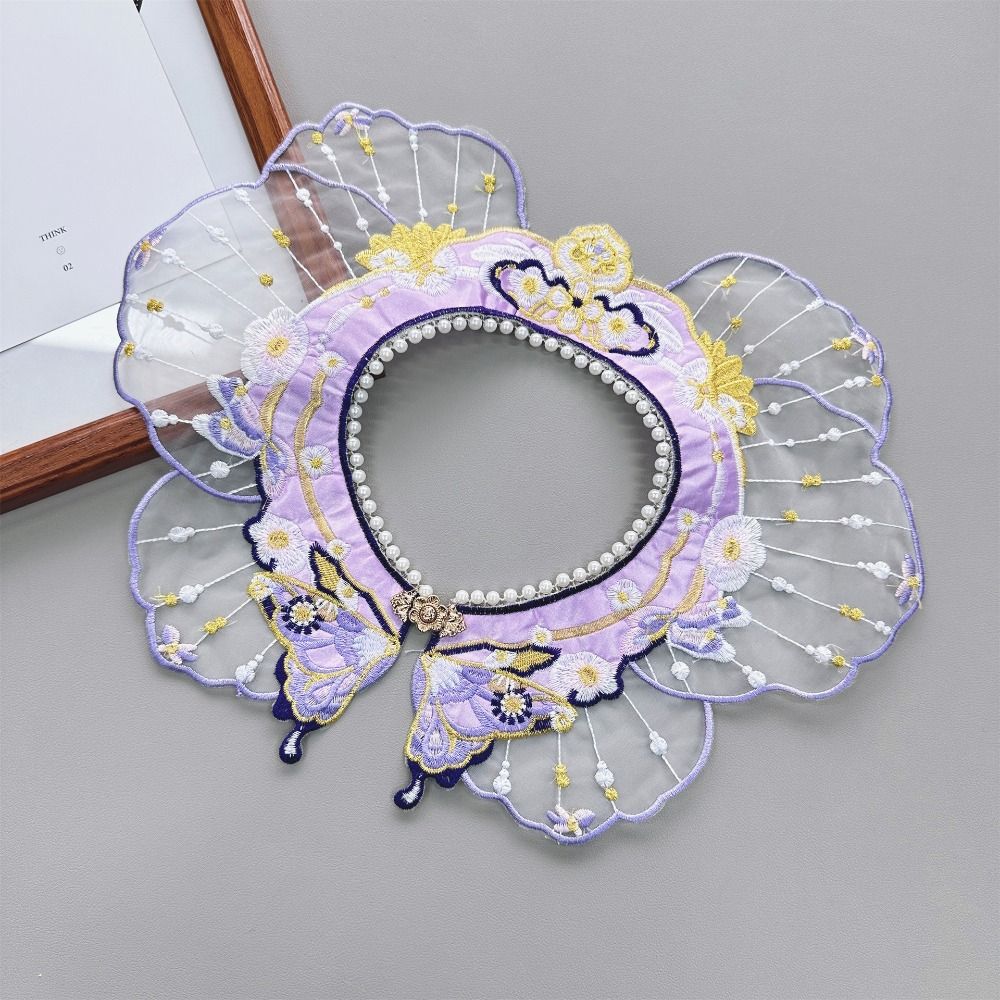 Butterfly Decoration Hanfu Shawl Embroidery Kids Shirt False Collar  Horse-face Skirt