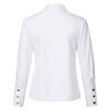 Women Stand Collar Long Sleeve Metal Button Solid Casual Blouse Shirt Top
