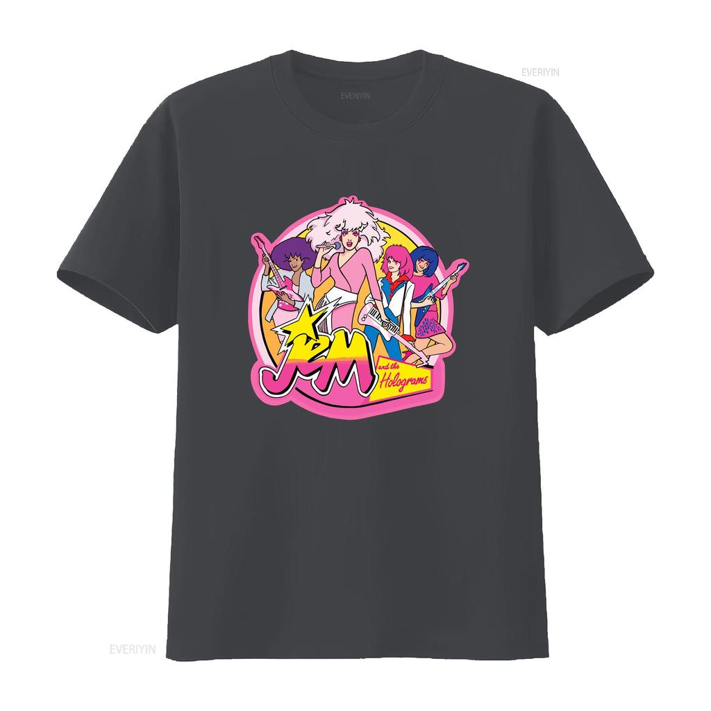 Jem and The Holograms T Shirt For Kids Summer Girl 80s Women Cartoon Summertime Star SweaT  vintage Washed homme Stylish