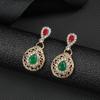 4pcs Of Water Droplet Inlaid Palace Style Necklace Earrings Bracelet Set High-end Luxury Women's Wedding Party Accessories