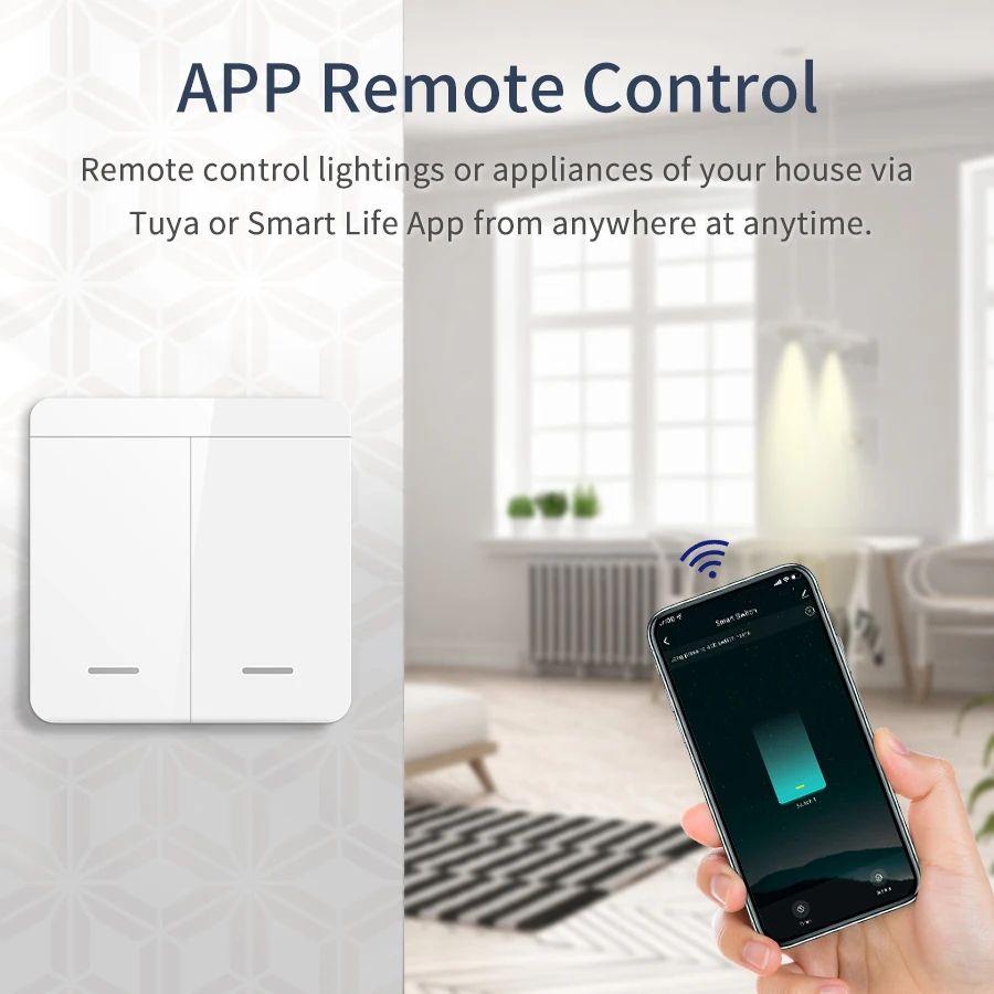 Tuya Wifi Switch 433MHz Universal Breaker 1/2/3 Gang Wireless Wall Switch Remote Voice Control Support Smart Life,Alexa,Google