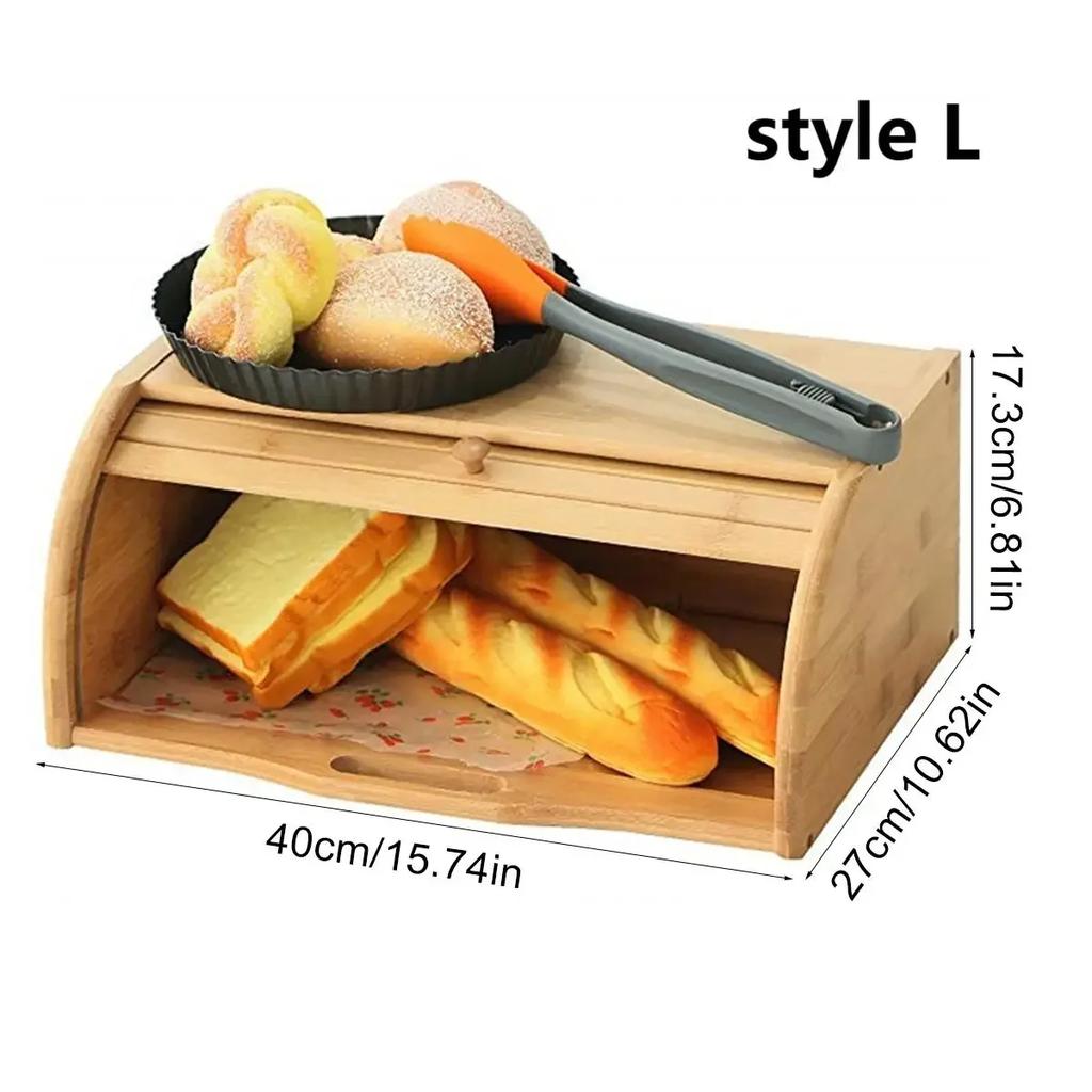 Premium Bamboo Bread Box, Bread Storage and Organizer, Organizer for Kitchen Countertop
