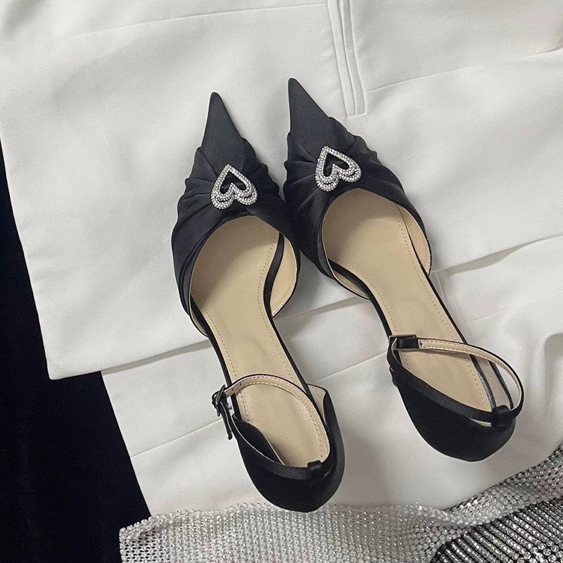 New mach bag head sandals love rhinestone thin heel strap high heels