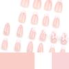 24 Stücke Süße Rosa Schleife Nail art Blume Französisch Weiß Tragen Versetzt Gestreiften Nagel Stück
