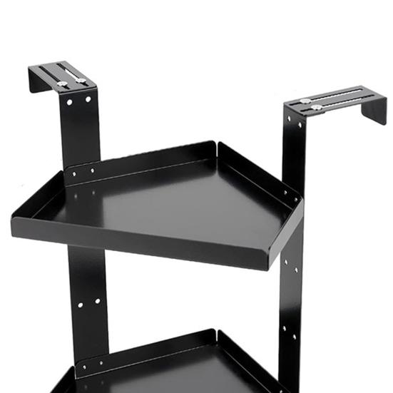 Kancalı Ayarlanabilir Yükseklikli 2 Katlı Metal Raflı Ofis Köşe Kitaplığı