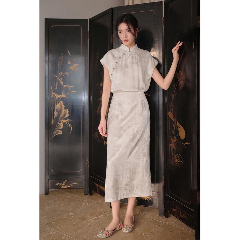JK&JS New Chinese Style Jacquard Qipao Dress